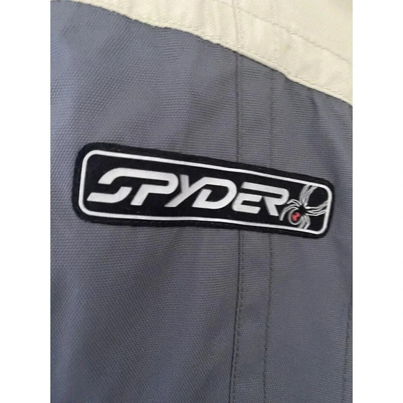 Spyder Men’s Size Large Ski & Snowboarding Insulated Jacket Gray Beige & Red - Picture 2 of 16